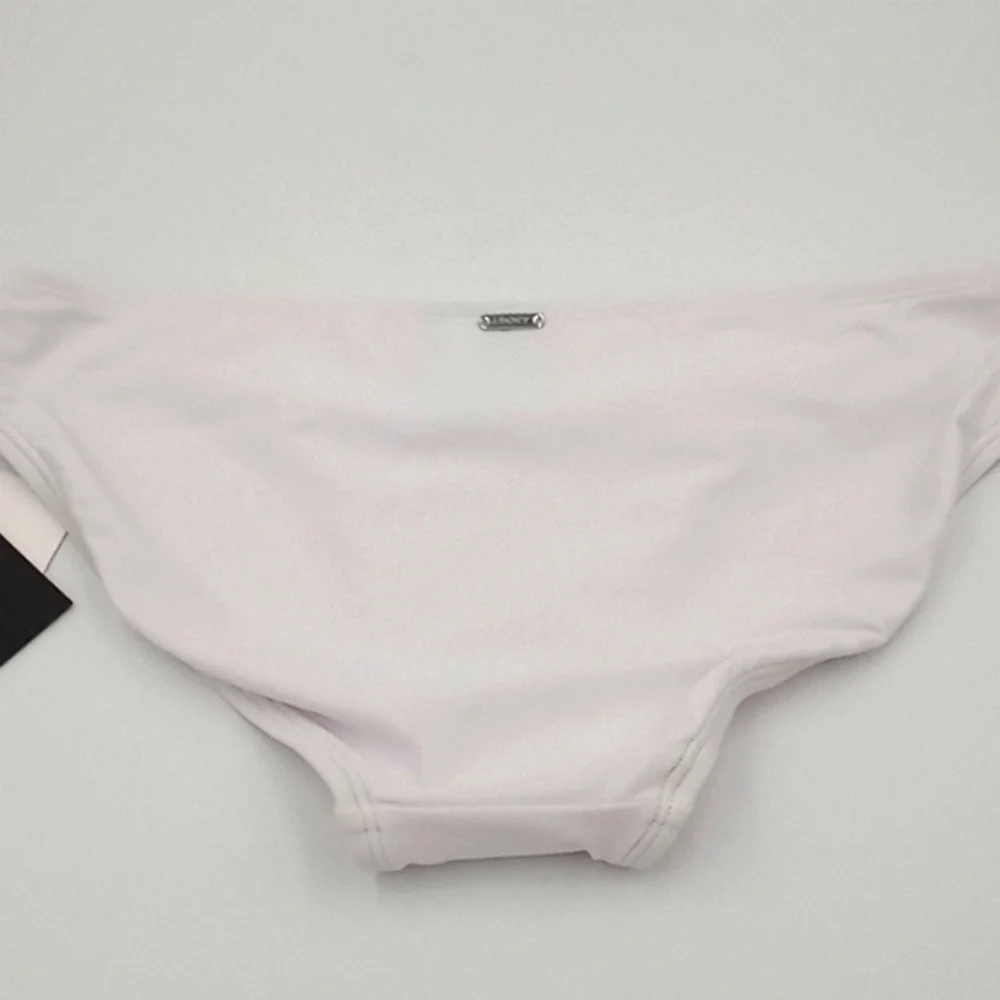 DKNY Skinny Low-Rise Bikini‎ Bottom Soft White L